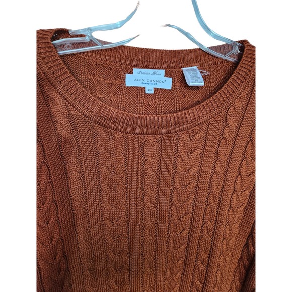 Alex Cannon Rust Italian Yarn Knit Sweater XXL - Picture 2 of 3